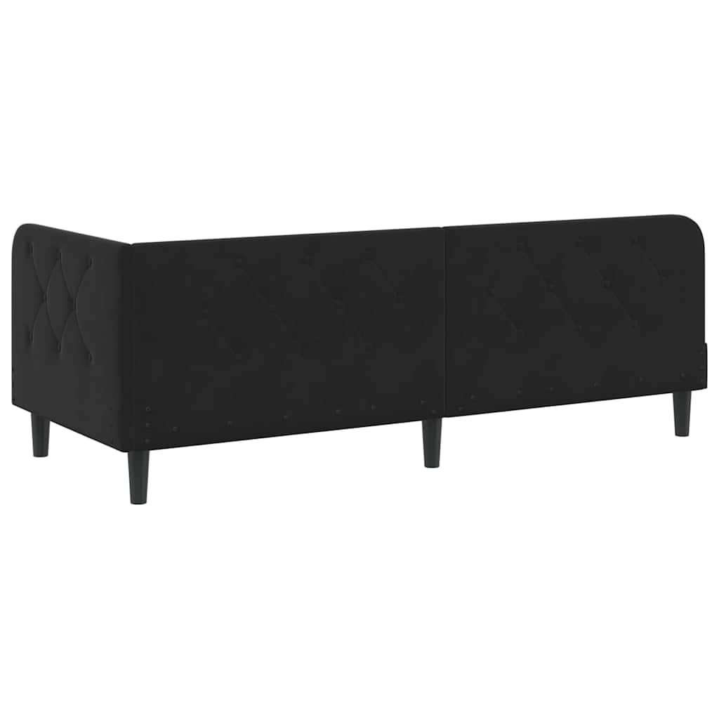 vidaXL Eckbettgestell mit Kopfteil Schwarz 80 x 200 cm Samt