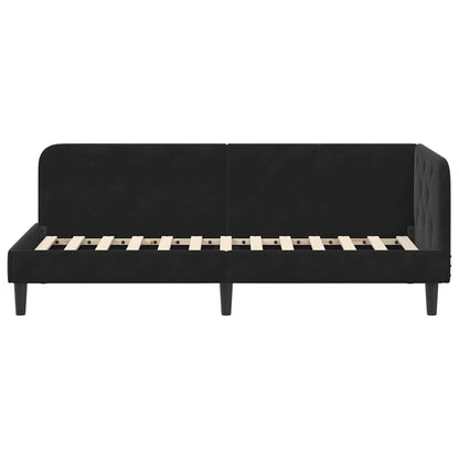 vidaXL Eckbettgestell mit Kopfteil Schwarz 80 x 200 cm Samt