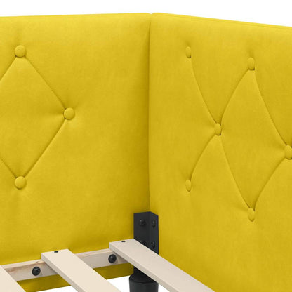 vidaXL Cadre de lit d'angle avec tête de lit Jaune 80 x 200 cm Velours