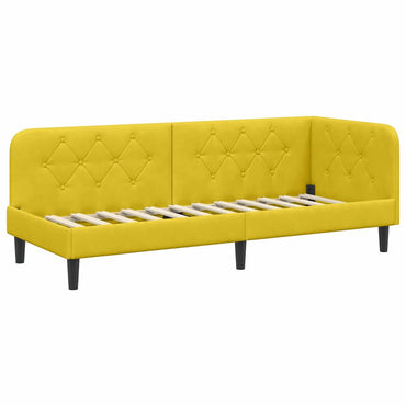 vidaXL Eckbettgestell mit Kopfteil Gelb 80 x 200 cm Samt