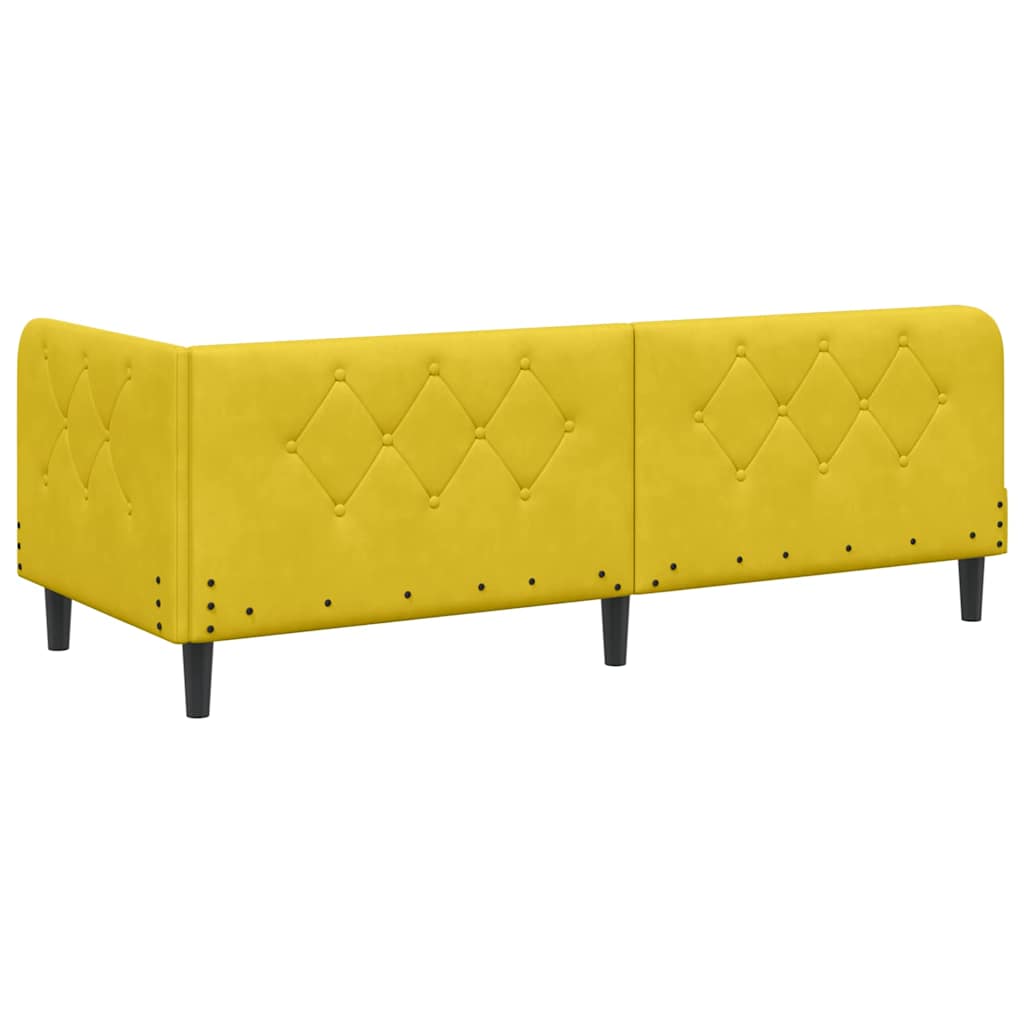 vidaXL Cadre de lit d'angle avec tête de lit Jaune 80 x 200 cm Velours