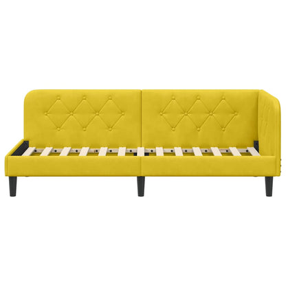 vidaXL Cadre de lit d'angle avec tête de lit Jaune 80 x 200 cm Velours