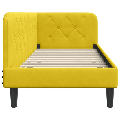 vidaXL Cadre de lit d'angle avec tête de lit Jaune 80 x 200 cm Velours