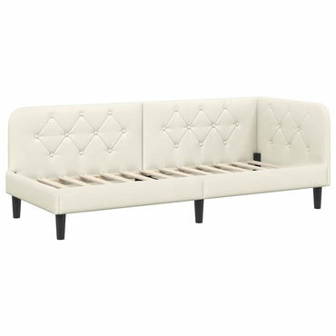 vidaXL Eckbettgestell mit Kopfteil Creme 80 x 200 cm Samt
