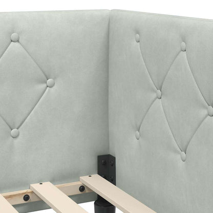 Eckbettgestell Hellgrau 90 x 190 cm Samt