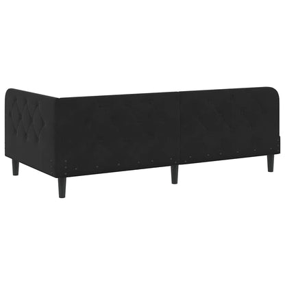 vidaXL Eckbettgestell mit Kopfteil Schwarz 90 x 200 cm Samt