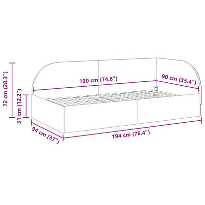 Eckbettgestell mit Kopfteil Dunkelgrün 90 cm x 190 cm Samt