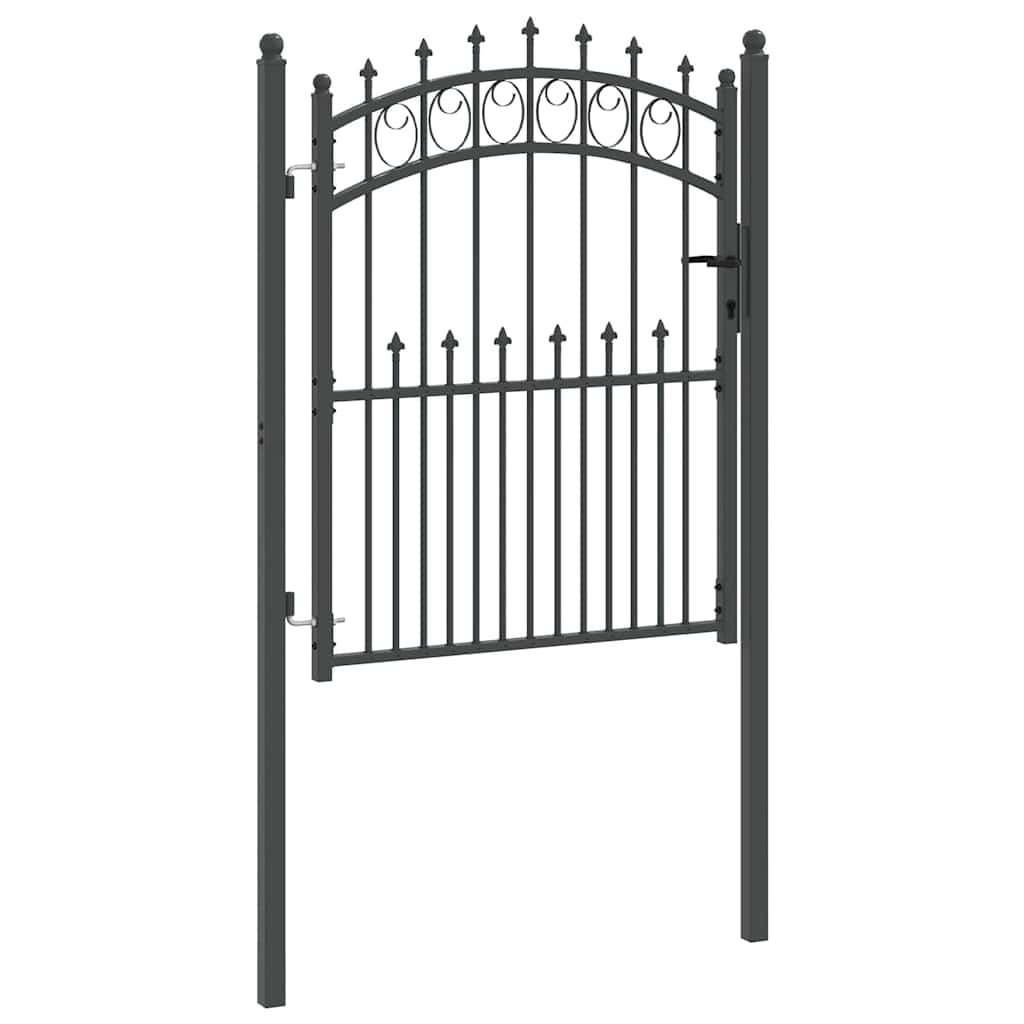 Zauntor mit Spitzen Grau 150 x 100 cm Pulverbeschichteter Stahl