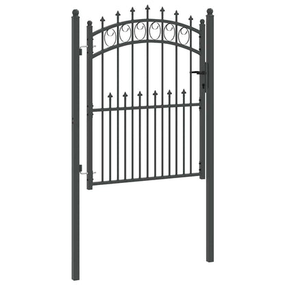 Zauntor mit Spitzen Grau 150 x 100 cm Pulverbeschichteter Stahl