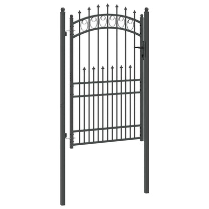 Zauntor mit Spitzen Grau 200 x 100 cm Pulverbeschichteter Stahl