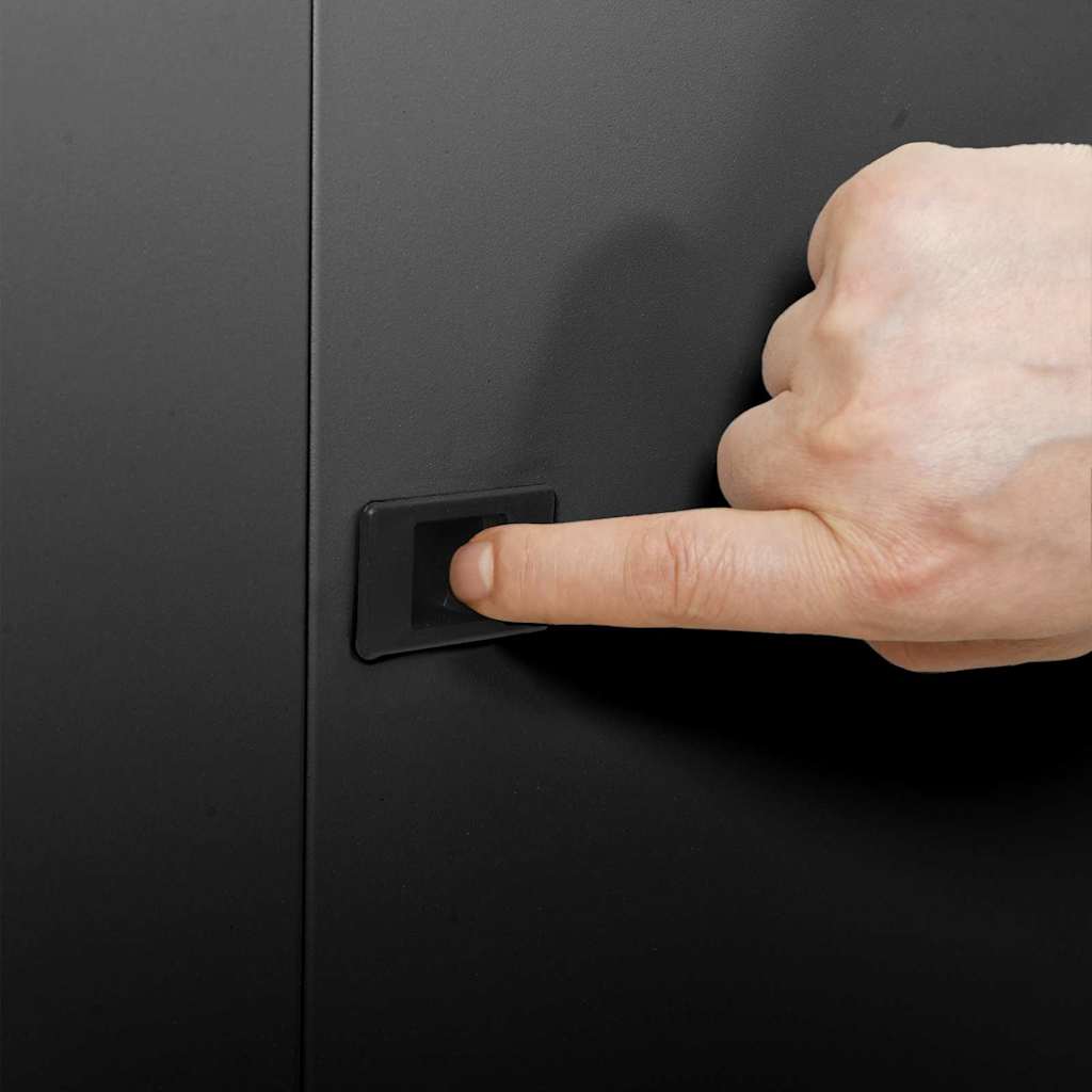 Netzwerkschrank mit Speicher Schwarz 53 x 60 x 60 cm Stahl