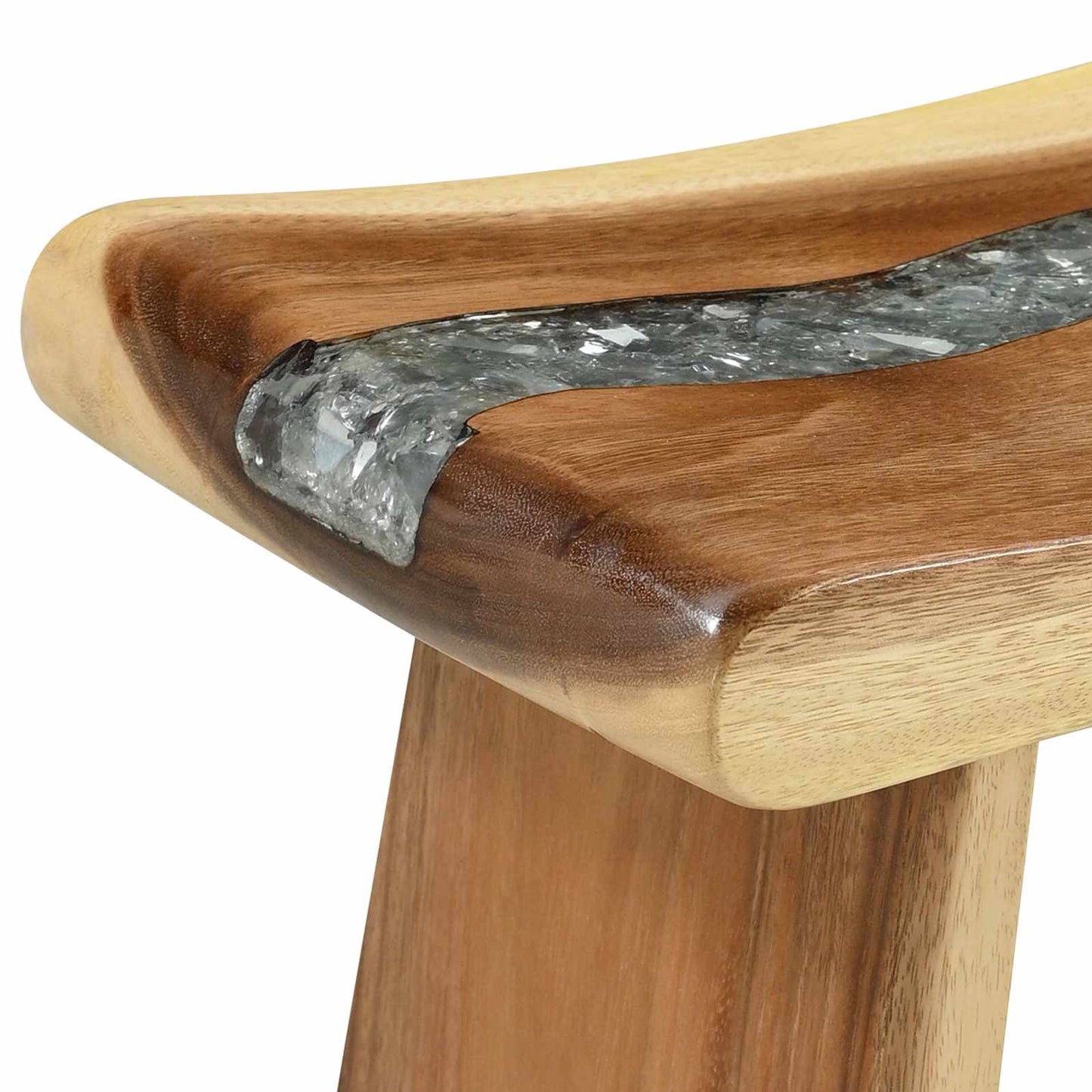 Duschhocker Natur 50 x 30 x 44 cm Massives Suarholz