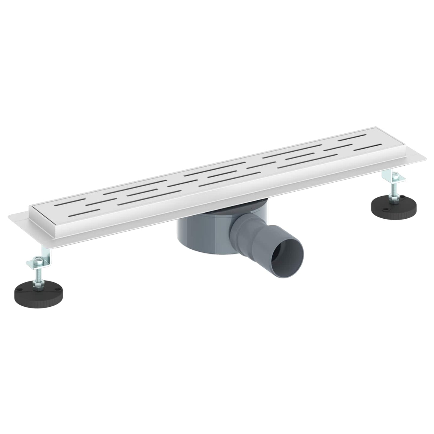 Duschabfluss mit Glashülle und 360° Siphon Silber 50 cm