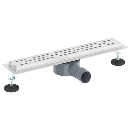 Duschabfluss mit Glashülle und 360° Siphon Silber 50 cm