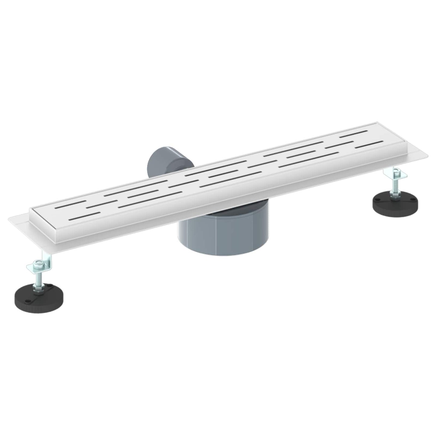 Duschabfluss mit Glashülle und 360° Siphon Silber 50 cm