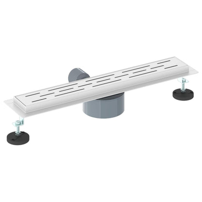 Duschabfluss mit Glashülle und 360° Siphon Silber 50 cm