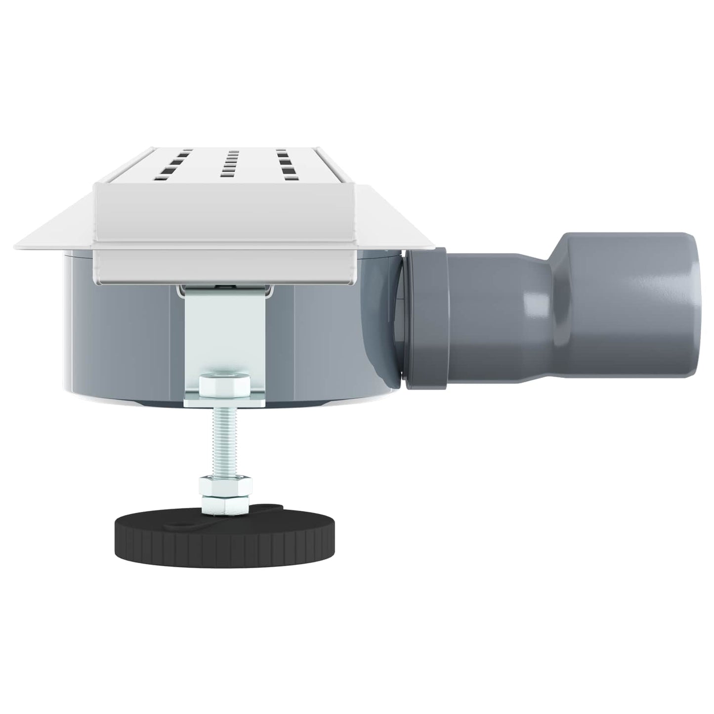 Duschabfluss mit Glashülle und 360° Siphon Silber 50 cm