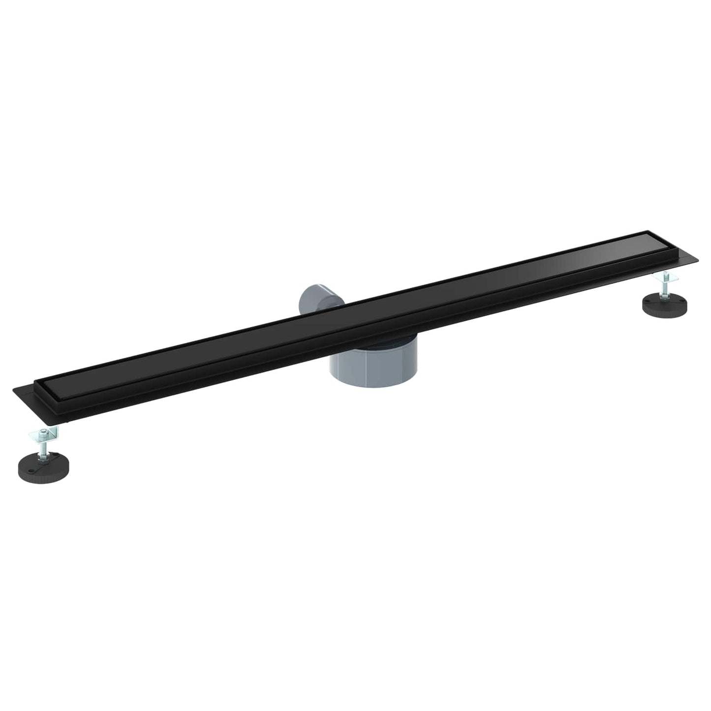 Duschablauf 2-in-1 mit 360° Siphon Schwarz 90 cm Edelstahl 304