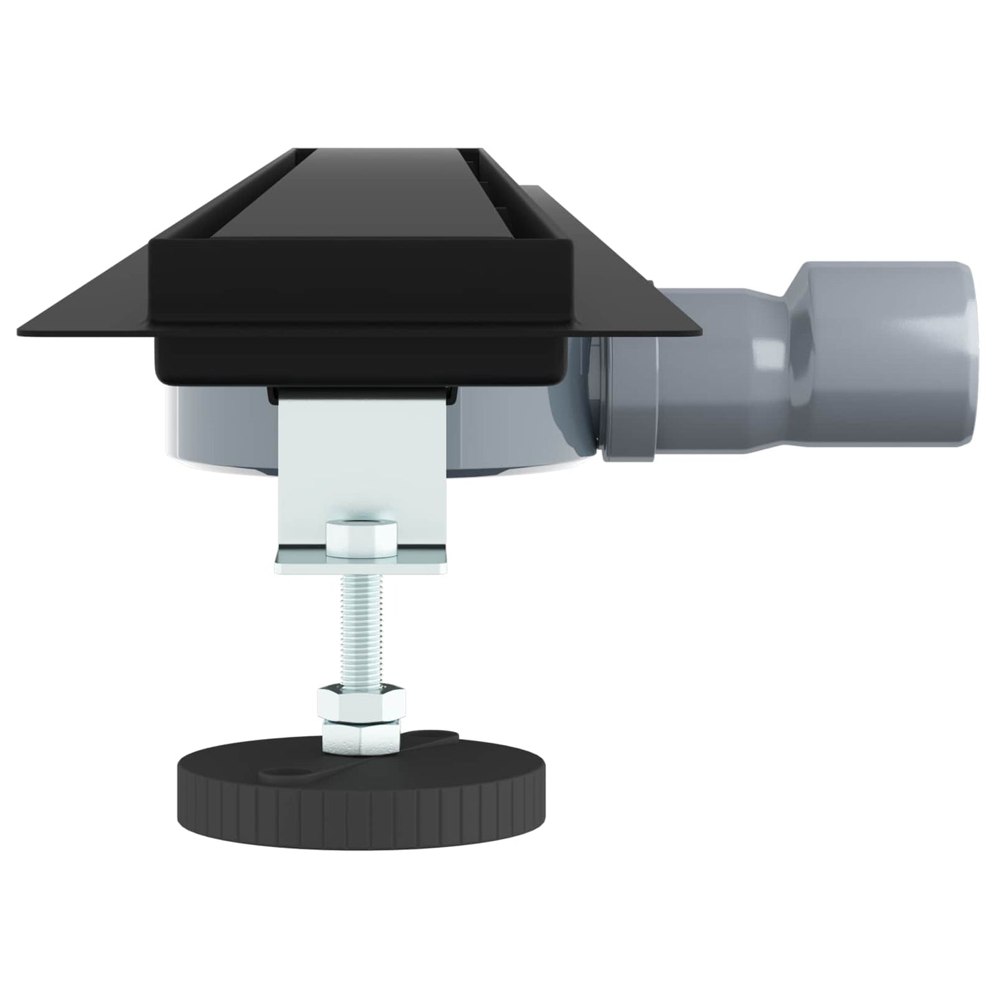 Duschablauf 2-in-1 mit 360° Siphon Schwarz 90 cm Edelstahl 304