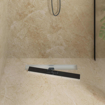 Duschabfluss mit Glashülle und 360° Siphon Schwarz 60 cm