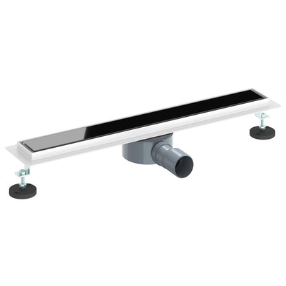 Duschabfluss mit Glashülle und 360° Siphon Schwarz 60 cm