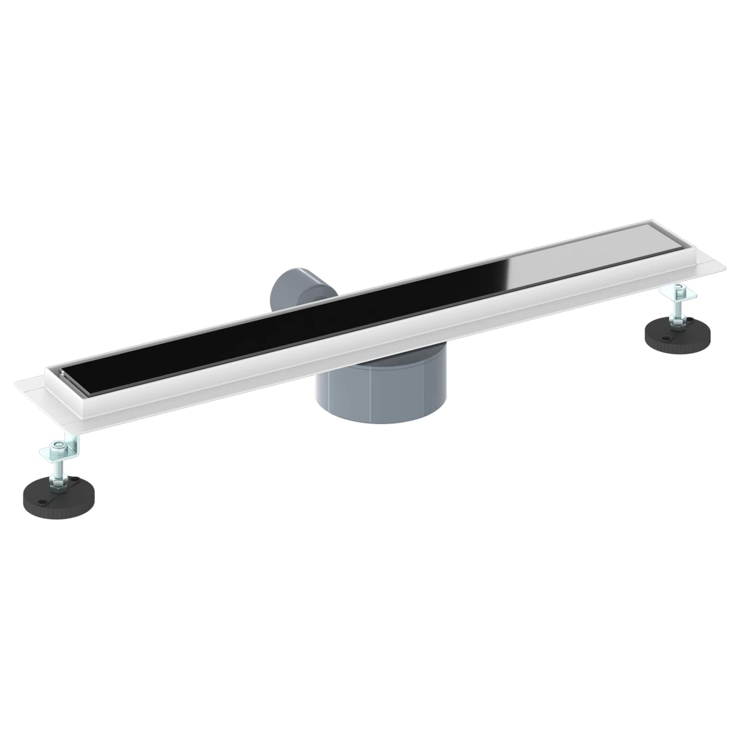 Duschabfluss mit Glashülle und 360° Siphon Schwarz 60 cm