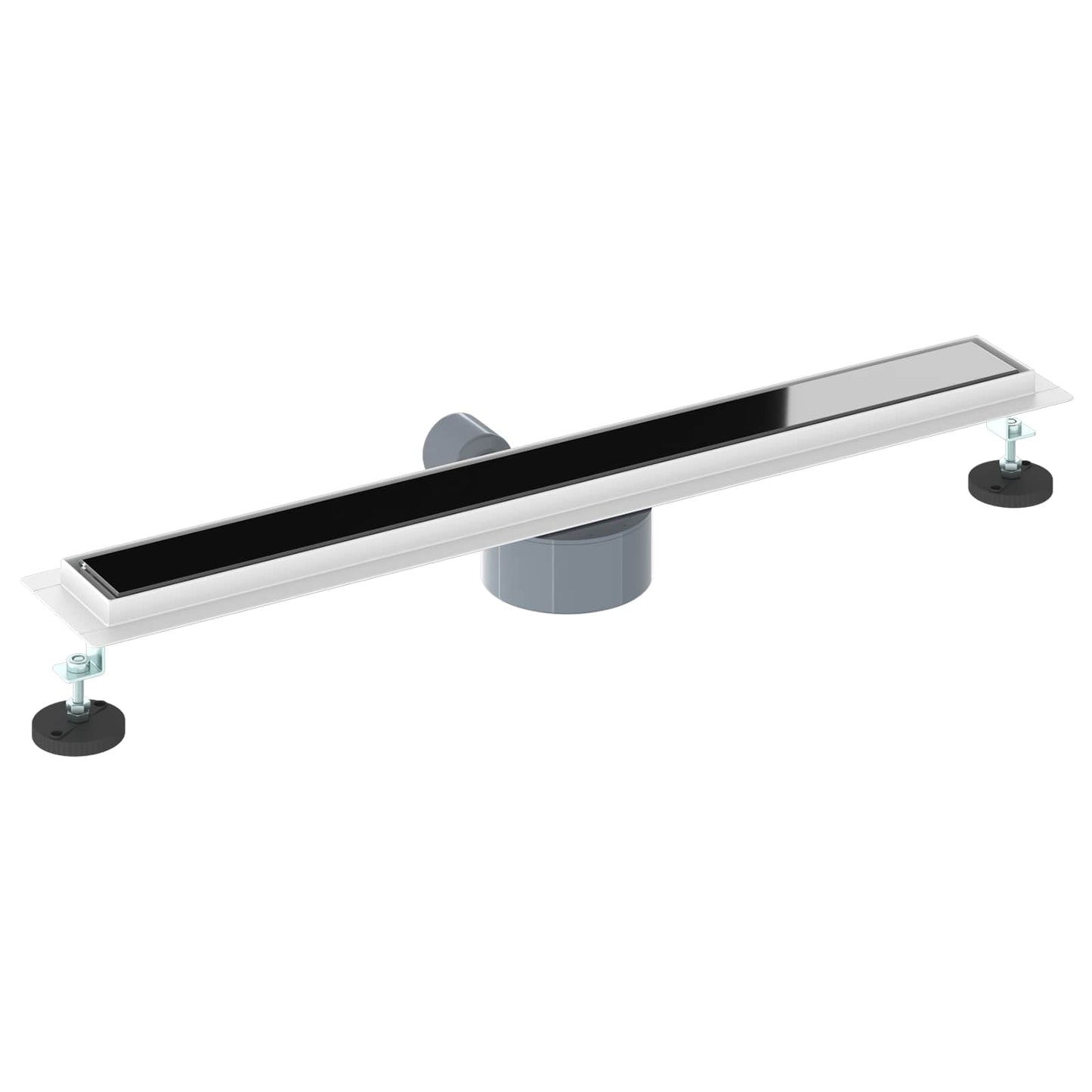 Duschabfluss mit Glashülle und 360° Siphon Schwarz 70 cm