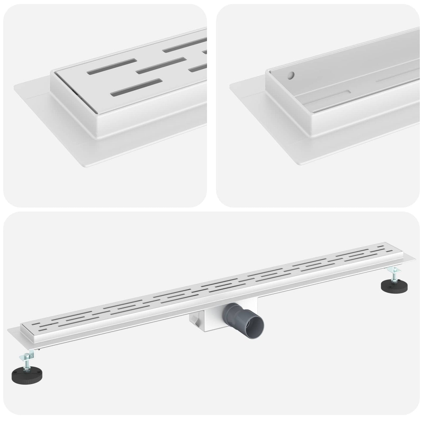 Duschabfluss mit Liniendesign Silber 90 cm Edelstahl 304