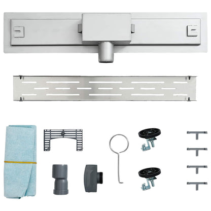 Duschabfluss mit Liniendesign Silber 70 cm Edelstahl 304