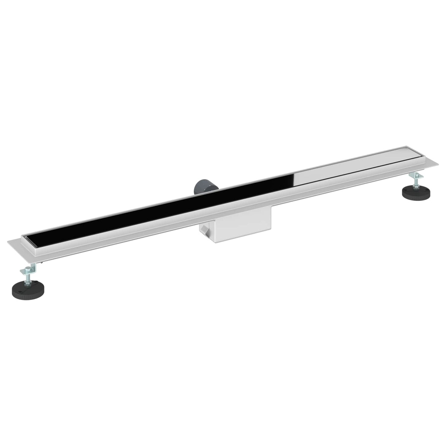 Duschabfluss mit Glasabdeckung Schwarz 100 cm Edelstahl 304