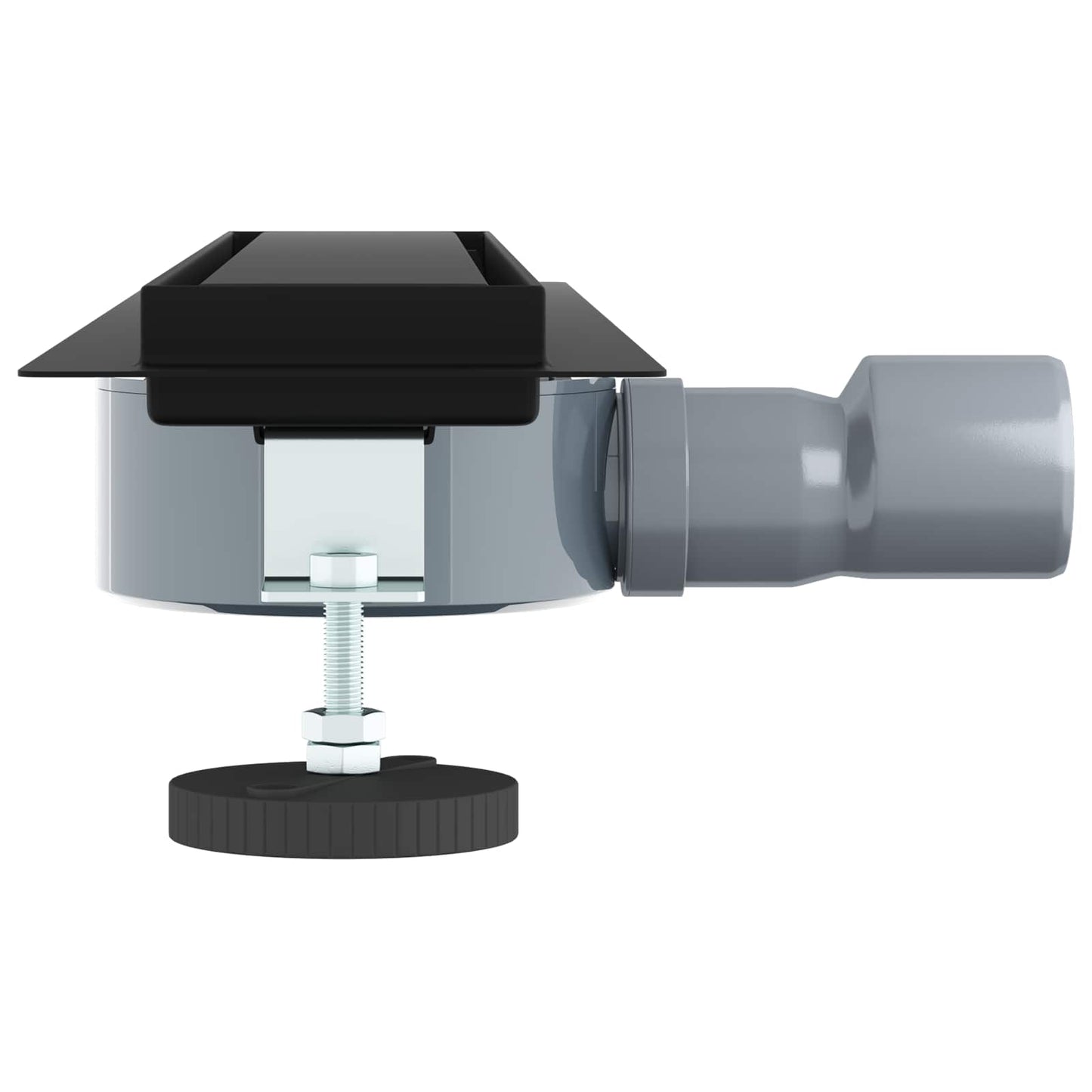 Duschablauf 2-in-1 mit 360° Siphon Schwarz 50 cm Edelstahl 304