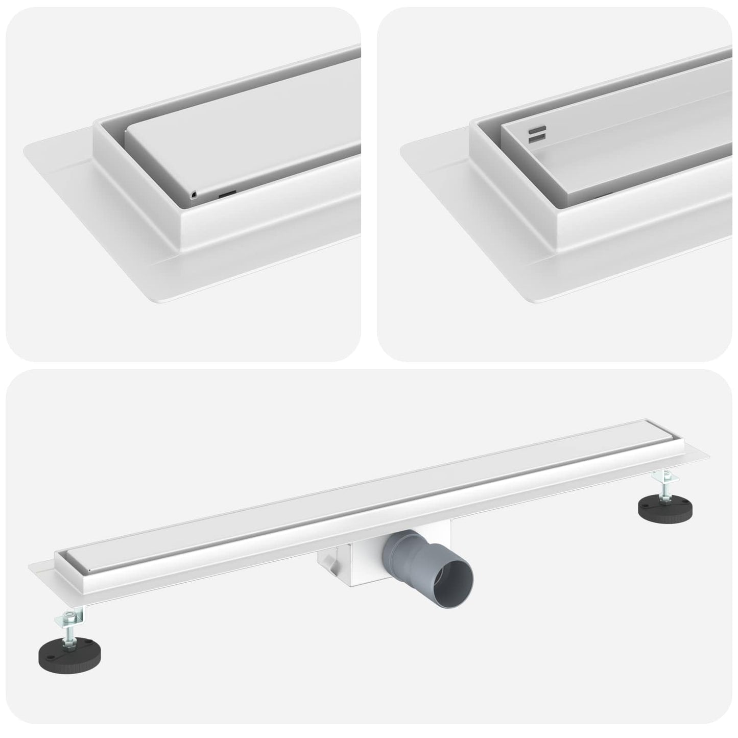 2 in 1 Duschabfluss Silber 70 cm Edelstahl 304