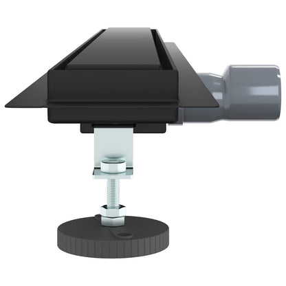 2 in 1 Duschabfluss Schwarz 70 cm Edelstahl 304