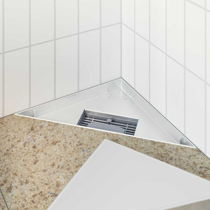 2 in 1 Dreiecks-Duschabfluss Silber 32 x 32 x 7,5 cm