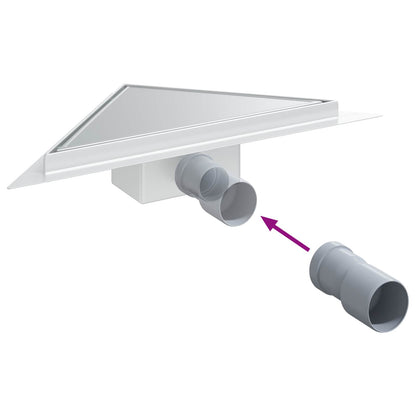 2 in 1 Dreiecks-Duschabfluss Silber 32 x 32 x 7,5 cm