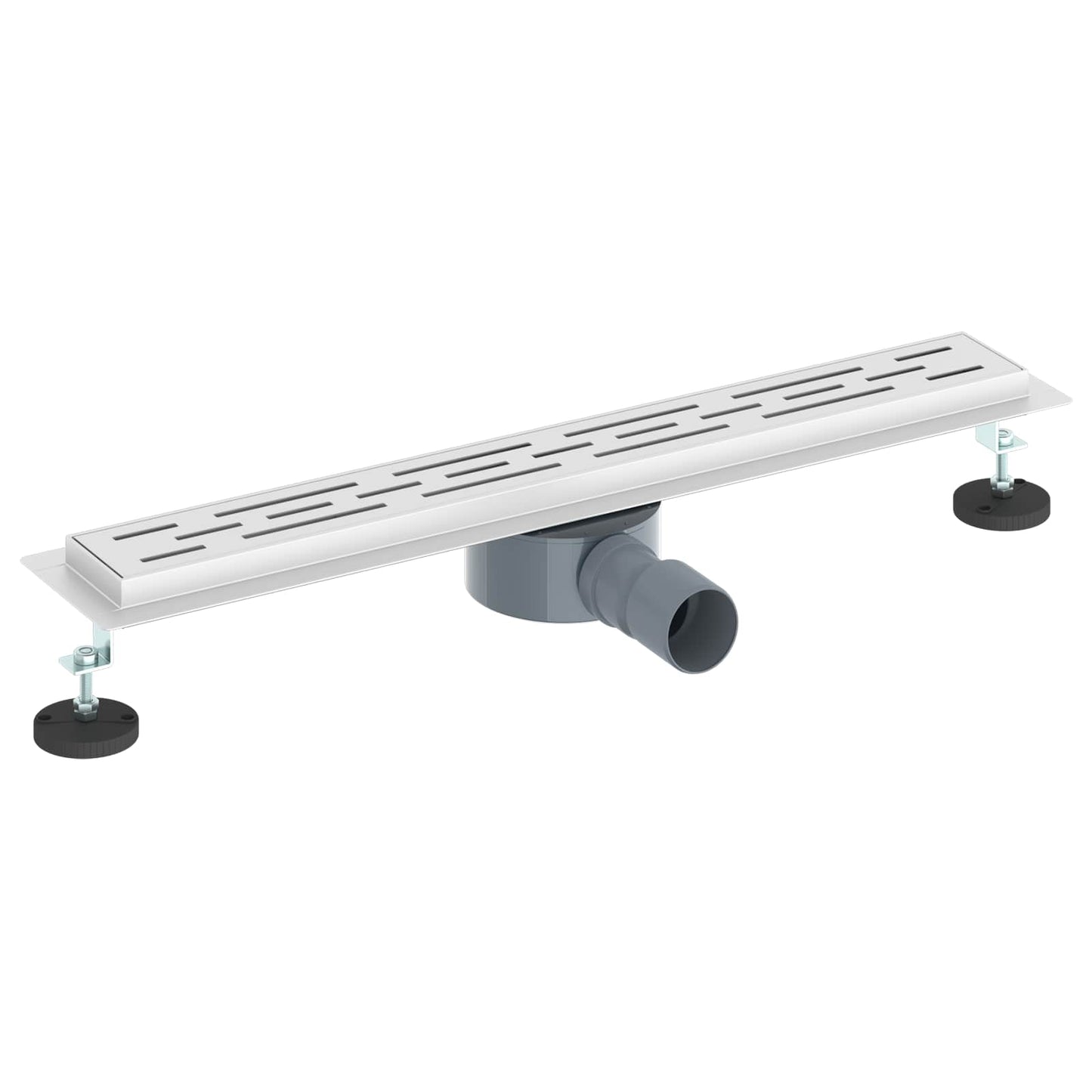 Duschabfluss mit Glashülle und 360° Siphon Silber 60 cm