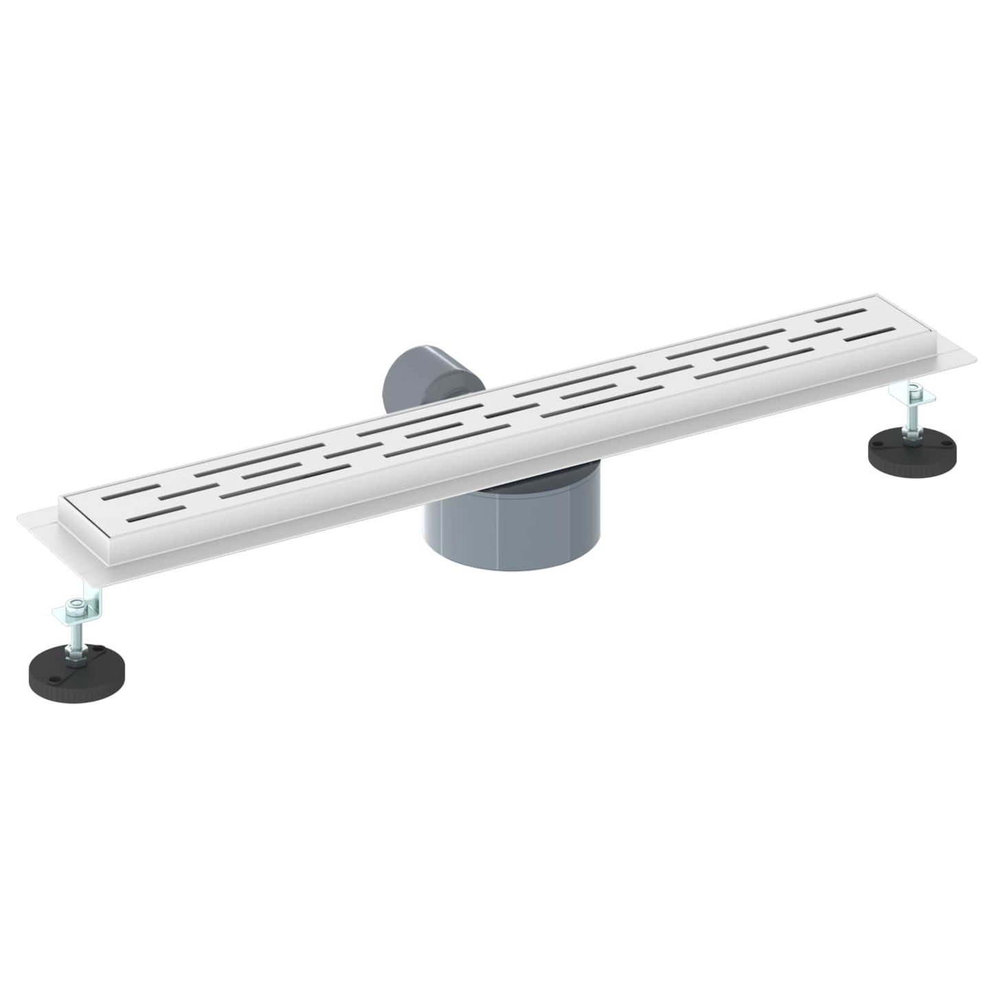 Duschabfluss mit Glashülle und 360° Siphon Silber 60 cm