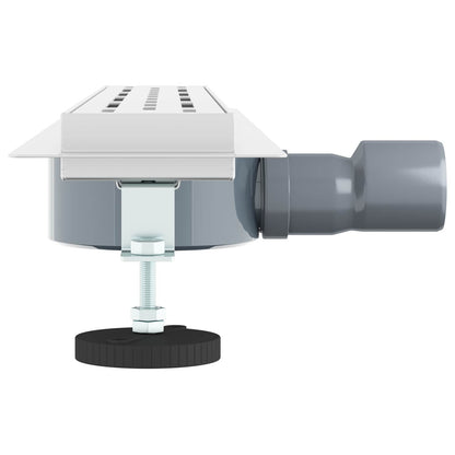 Duschabfluss mit Glashülle und 360° Siphon Silber 60 cm