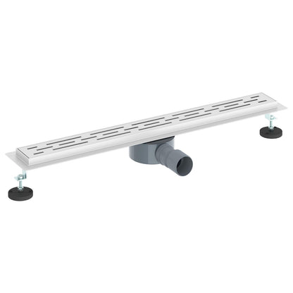 Duschabfluss mit Glashülle und 360° Siphon Silber 70 cm