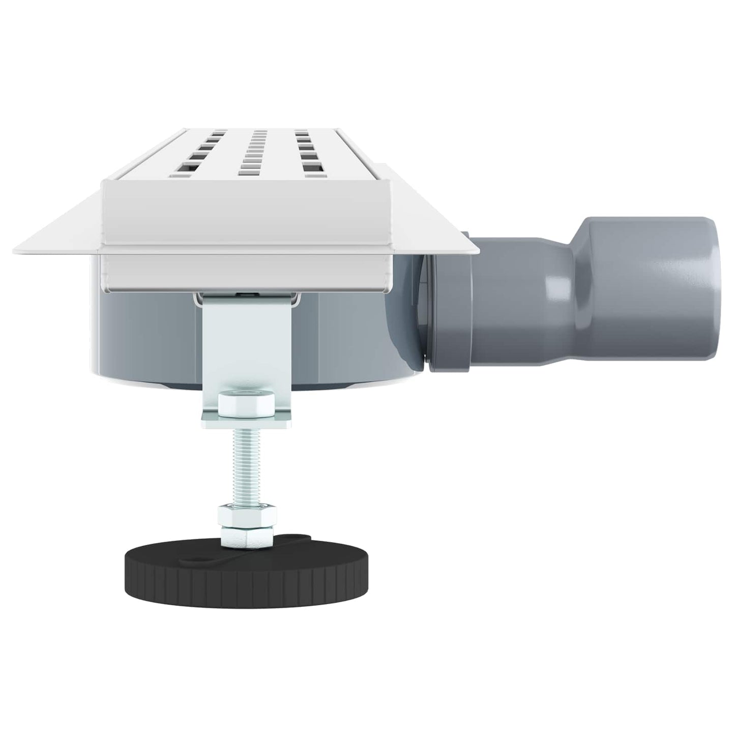 Duschabfluss mit Glashülle und 360° Siphon Silber 70 cm