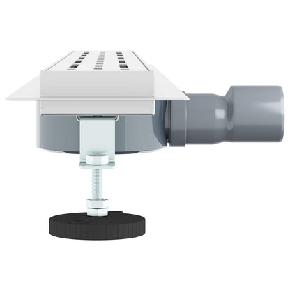 Duschabfluss mit Glashülle und 360° Siphon Silber 70 cm