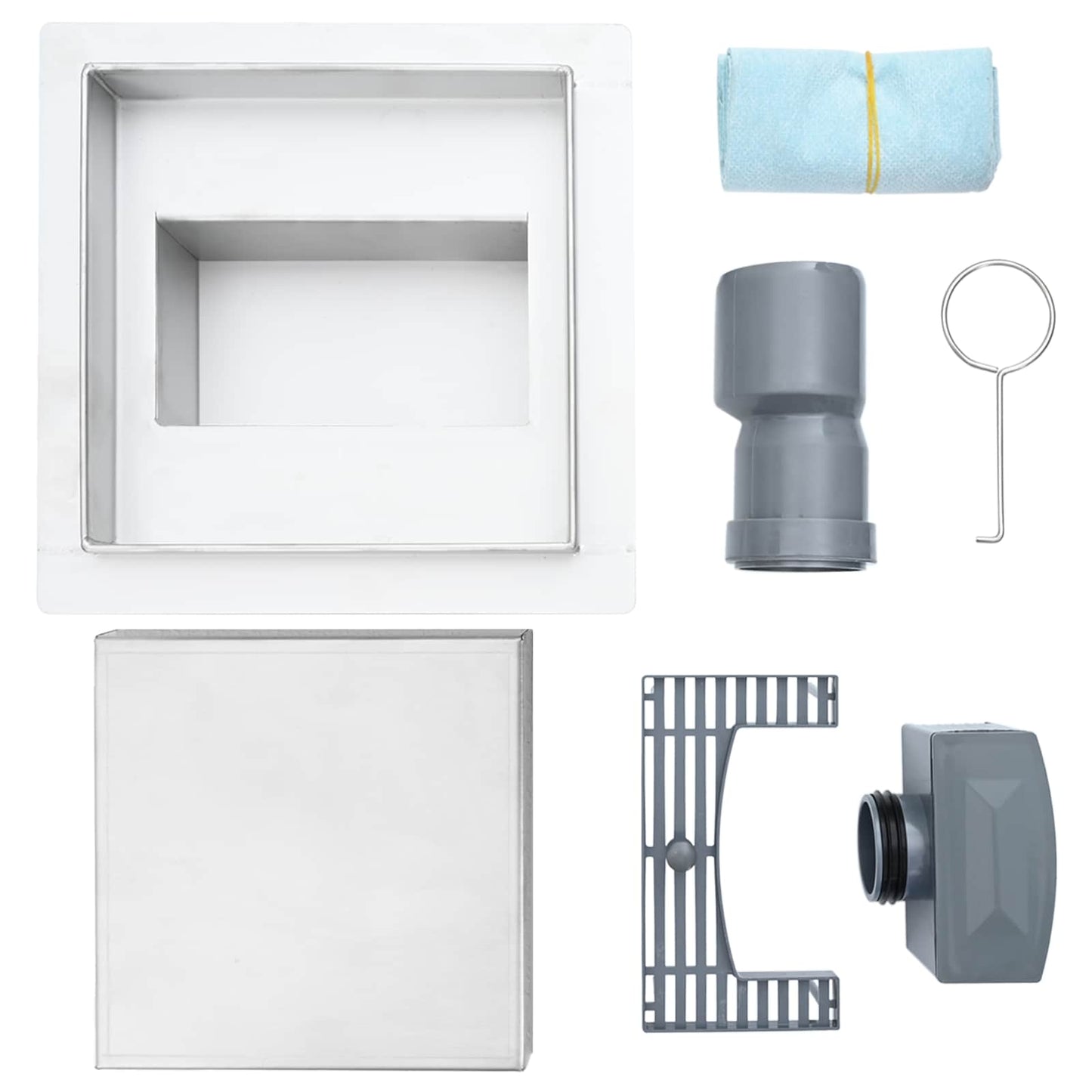 2 in 1 Duschabfluss Silber 15 x 15 cm Edelstahl 304