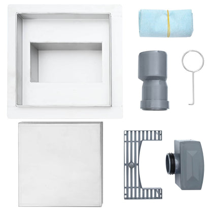 2 in 1 Duschabfluss Silber 15 x 15 cm Edelstahl 304