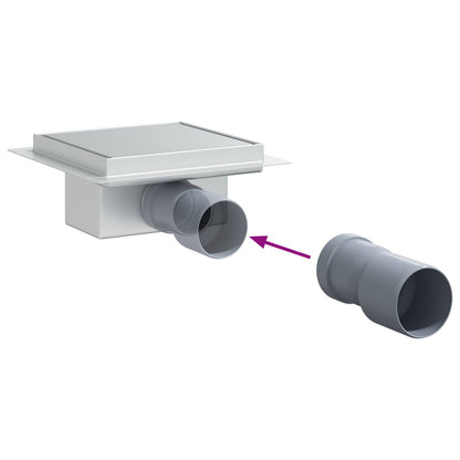 2 in 1 Duschabfluss Silber 15 x 15 cm Edelstahl 304