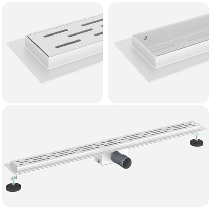 Duschabfluss mit Liniendesign Silber 100 cm Edelstahl 304