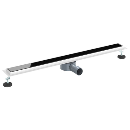 Duschabfluss mit Glashülle und 360° Siphon Schwarz 90 cm