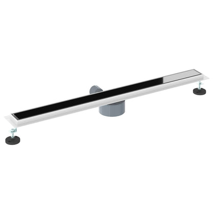 Duschabfluss mit Glashülle und 360° Siphon Schwarz 90 cm