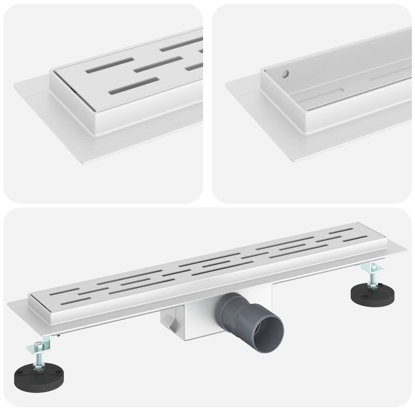 Duschabfluss mit Liniendesign Silber 60 cm Edelstahl 304