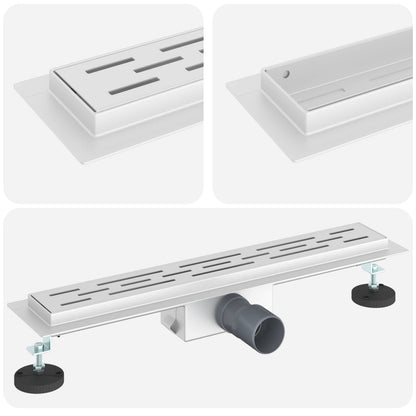 Duschabfluss mit Liniendesign Silber 60 cm Edelstahl 304