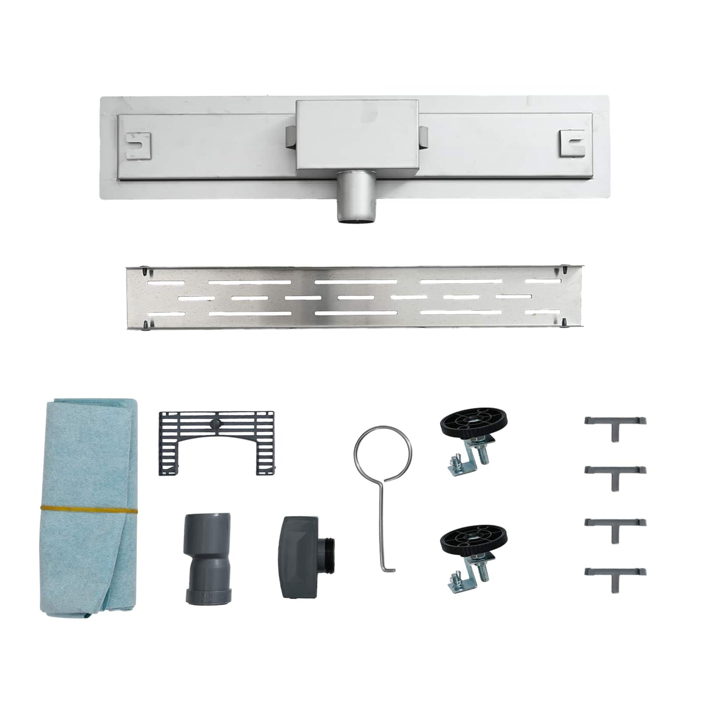 Duschabfluss mit Liniendesign Silber 50 cm Edelstahl 304